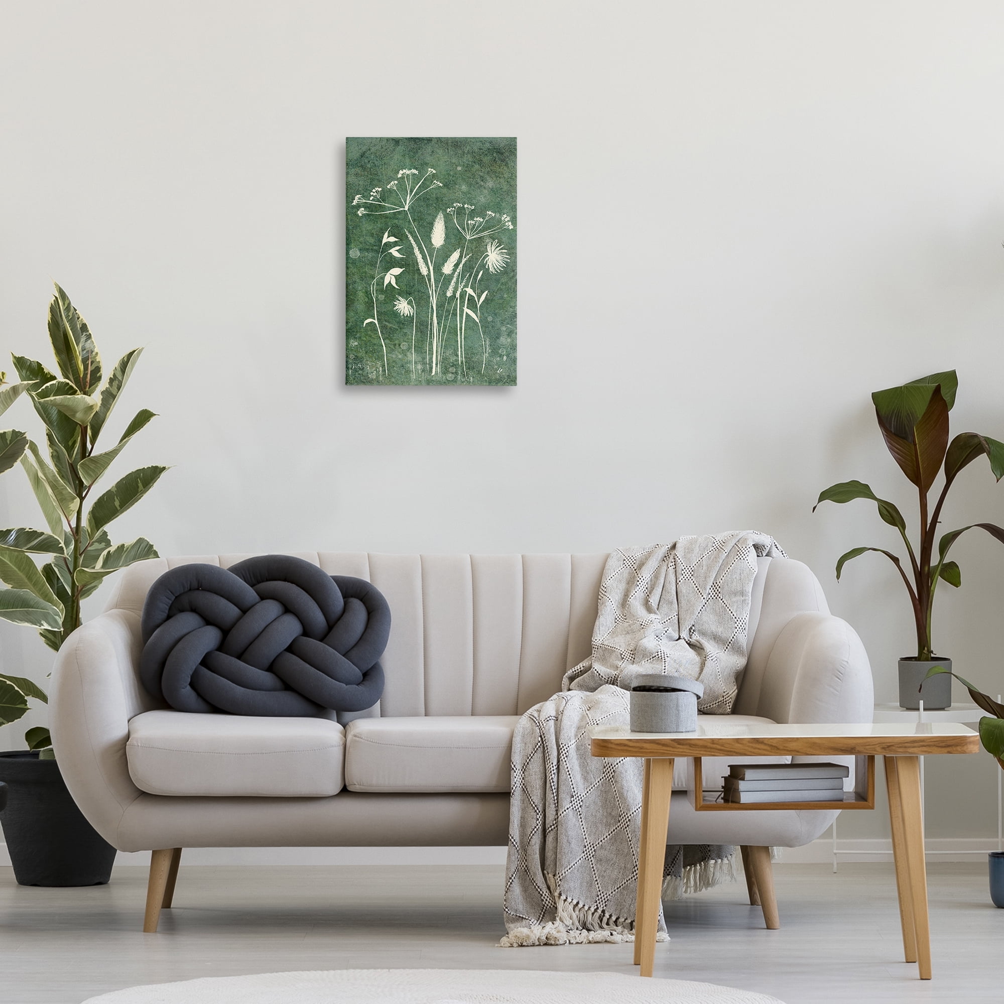 Stupell Industries Wildflowers on Rustic Green Plants & Flowers Painting Wrapped Canvas Art Print Wall Art, 16 x 24