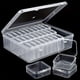 thumbnail image 2 of Wosthever Cajas cuadradas pequeñas transparentes, apilamiento y ahorro de espacio, caja de almacenamiento de plástico para escritorio del hogar Almacenamiento y organización del hogar, 2 of 6