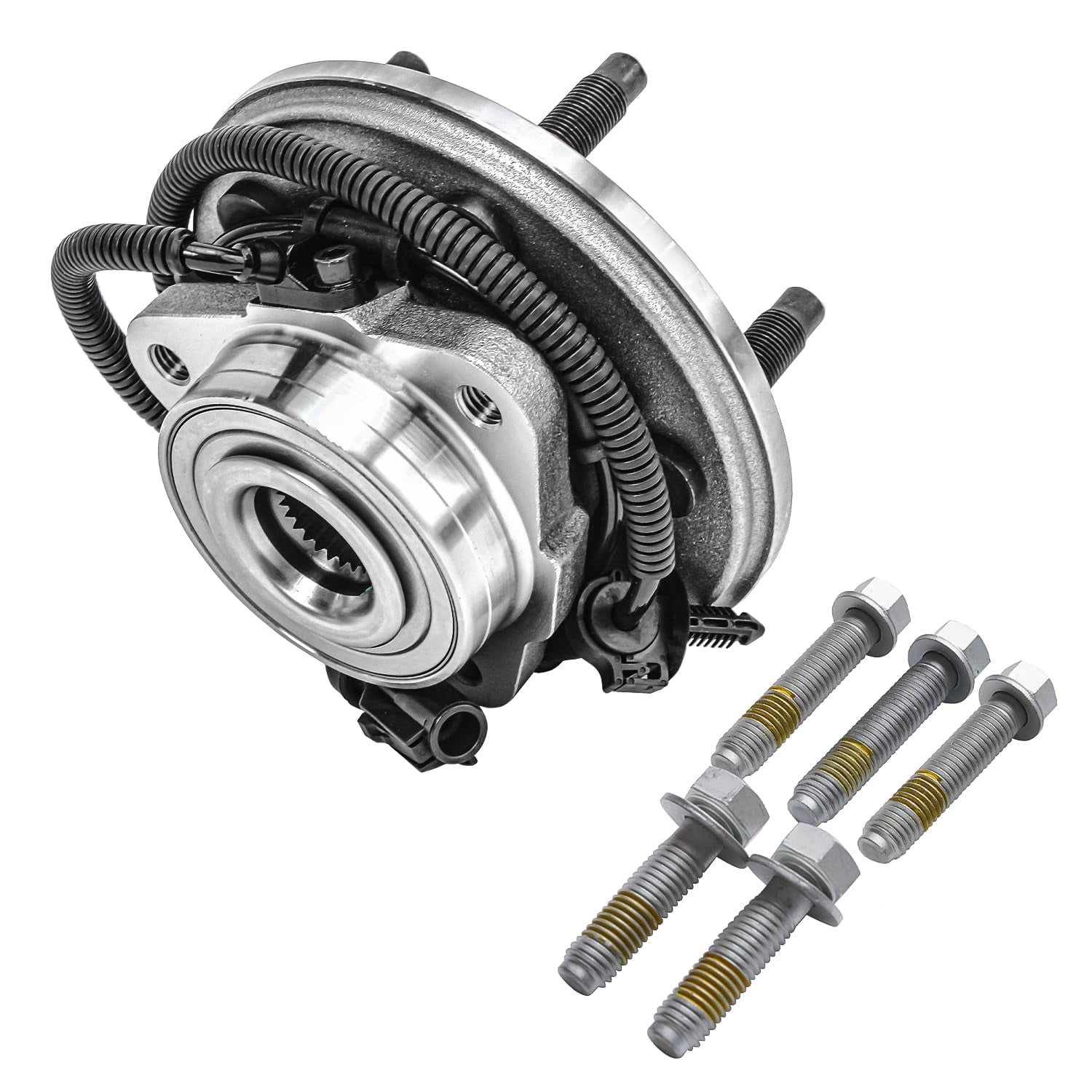 Detroit Axle - Front Wheel Bearing Hubs for 2002-2005 Ford Explorer Mercury Mountaineer Lincoln Aviator, 2002 2003 2004 2005 Replacement Wheel Bearing and Hubs Assembly Set