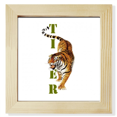 thumbnail image 1 of Cat Tiger Descends Mountain Ferocious Square Picture Frame Wall Tabletop Display, 1 of 3