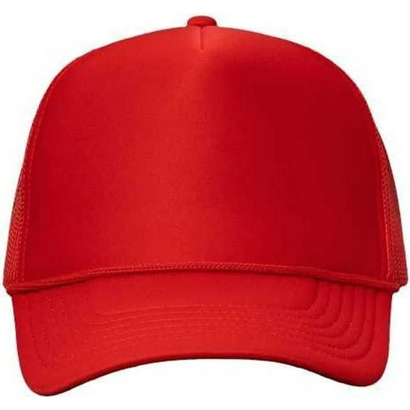 Valucap VC700 Foam Mesh-Back Trucker Cap - Red Red