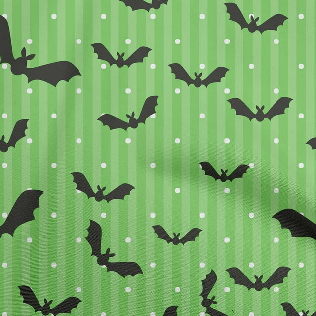 oneOone Popeline de Coton Sergé Tissu Vert Matériel de Robe d'Halloween Tissu Imprimé Tissu au Mètre 56 Pouces de Large