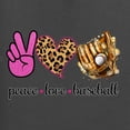 thumbnail image 2 of Peace Love Baseball Sports Womens Graphic T-Shirt, Charcoal, Medium, 2 of 5