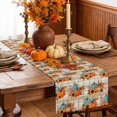thumbnail image 6 of Orange Blue Pumpkins Fall Table Runner - 72 Inch Long Thanksgiving Brown Checkered Cotton and Linen Blended Dress Scarves Farmhouse Table Runner for Kitchen Dining, Coffee Table, 13" x 72", 6 of 8