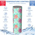 thumbnail image 5 of Pioneer Flower Floral Print Pattern 20oz Skinny Tumbler with Straw & Lid, Double Wall Vacuum Insulated Cup, Leak-Proof, Cup Holder Friendly, Hot 6H Cold 12H, 5 of 6