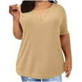 thumbnail image 2 of qolati Plus Size Shirts for Women Comfy Lightweight V Neck Summer Tshirts Business Dressy Loose Fit Short Sleeve Tunic Tops, 2 of 5