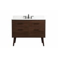thumbnail image 3 of Elegant Decor Boise 42" MDF Single Bathroom Vanity with Backsplash in Walnut, 3 of 8