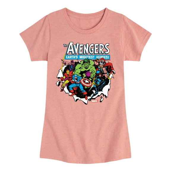 Marvel The Avengers - Paper Rip - Toddler And Youth Girls Fitted Short Sleeve Graphic T-Shirt