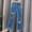 Blue, variant on SGFCWSX Girls Denim Pants Flare Stretch Waist Jeggings Jeans with Pockets Casual Pant Blue Size 7 Years