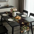 thumbnail image 2 of Green Frog Table Runner 36 Inches Long, Butterfly Plant Flowers Mushroom Coffee Brown Kitchen Coffee Dining Table Decoration for Home Party Birthday Wedding Home Decor 13x36 Inches, 2 of 8