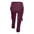 thumbnail image 5 of iOPQO Capri Pants For Women Ladies Summer Fashion Comfortable Loose Elastic Waist Button Pocket Yoga Cropped PantsPants For Women Yoga Pants, 5 of 7