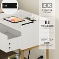 thumbnail image 6 of Masupu Nightstand with Charging Station,3-Tier Modern Bedside Night Stand with Storage Drawer and Shelf,Small End Side Table for Bedroom,Living Room,White, 6 of 7