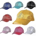 thumbnail image 2 of Ladies Men Glitter Sequins Baseball Cap Buckle Back Party Cap Outdoor Adjustable, 2 of 5