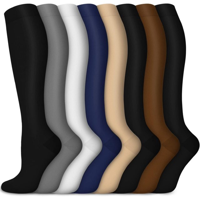 GHSDFBB 7 Pairs Graduated Copper Compression Socks Women & Men Circulation 20-30 mmHg-Best for Running,Nurse,Travel,Cycling
