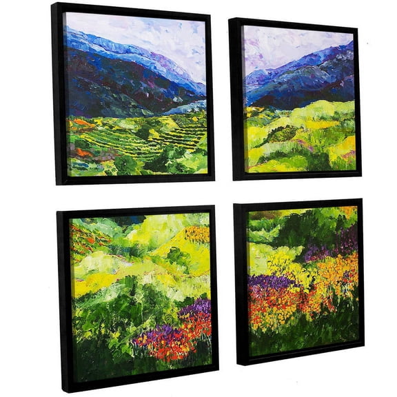 ArtWall Allan Friedlander "Soft Grass" 4-Piece Floater-framed Canvas Square Set