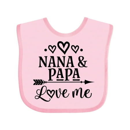 

Inktastic Nana Papa Love Me Grandchild Gift Baby Boy or Baby Girl Bib