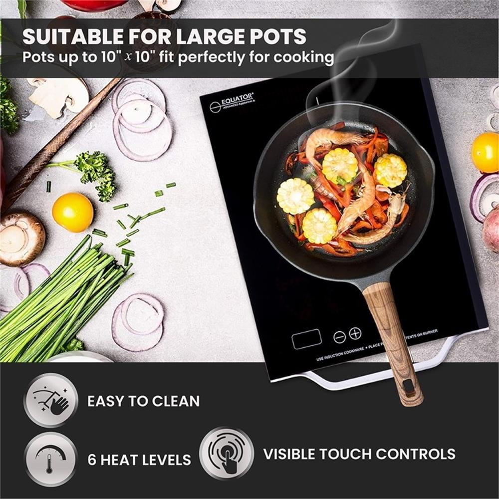 Pemberly Row 11inch Portable Single-Burner Induction Cooktop - w/ Handle - Black