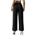 thumbnail image 3 of Women's Casual Plain Straight Leg Black Pants Petite XXS (0), 3 of 5