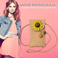 thumbnail image 1 of Bolsa Mini bandolera tipo mensajero de punto, bandolera con trenza de girasol (café) JShteea Para Estrenar, 1 of 5
