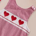 thumbnail image 5 of UngA Toddler Baby Boy Valentines Outfit Newborn Solid Long Sleeve Romper+Heart Overall Pants+Hat Infant Boys Fall Winter Spring Outfit (Red,6-12 Months), 5 of 7