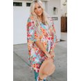 thumbnail image 2 of ABPHQTO Kimono transparente de mujer con patchwork floral multicolor, 2 of 5