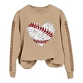 thumbnail image 4 of BODOAO Baseball Sweatshirt for Womens 2025 Spring Baseball Print Crew Neck Loose Top Hoodie Long Sleeve Comfy Baseball Shirts Softball Crewneck Graphic Pullover Top 2025 Fall Sweatshirts Khaki Xl, 4 of 4