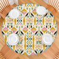 thumbnail image 2 of Large Diameter Bohemian Tablecloth, Colorful Floral Print with Elastic Hem for Parties, 2 of 7