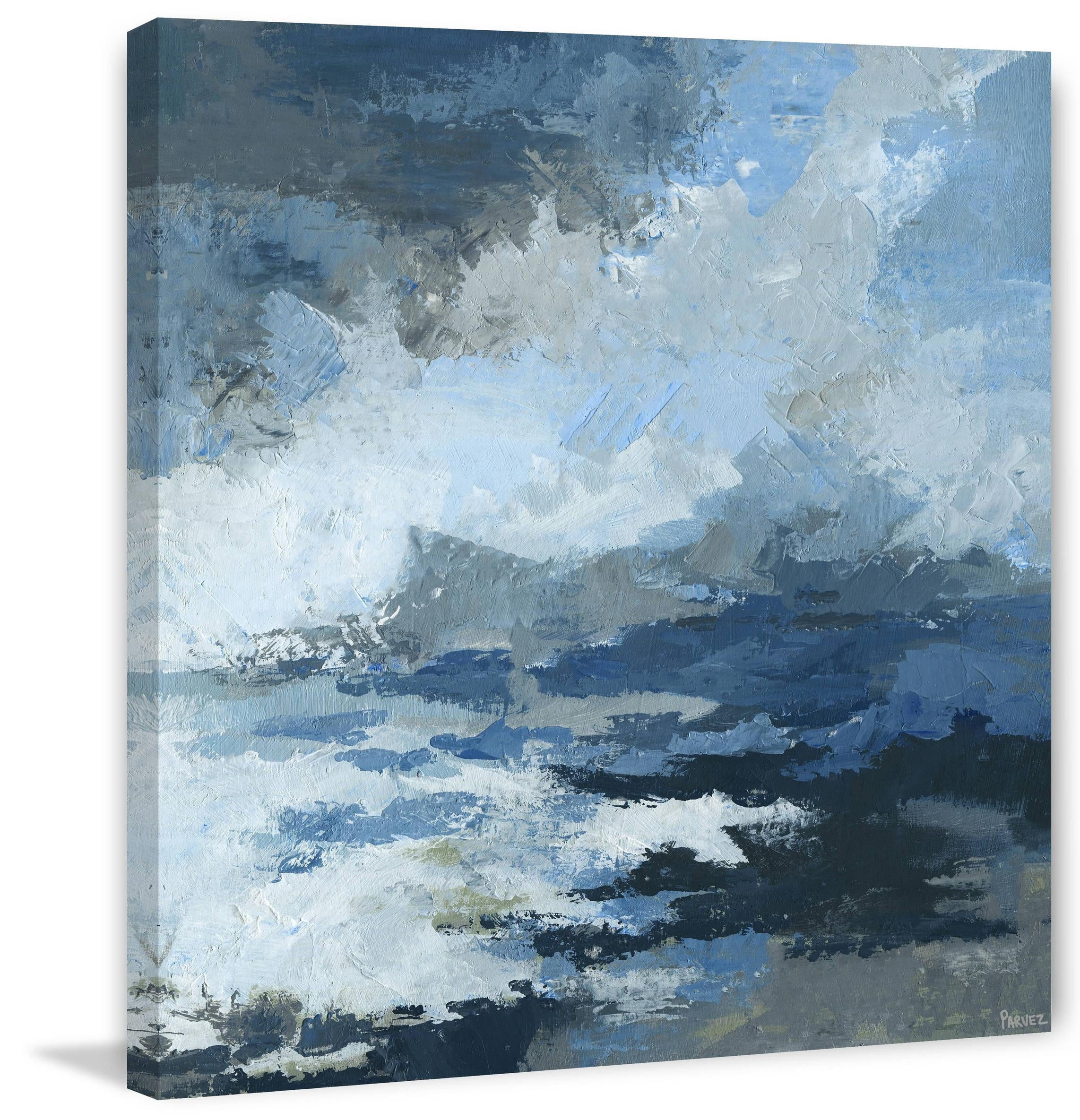 Parvez Taj "Camouflage Waves" Painting Print on Wrapped Canvas