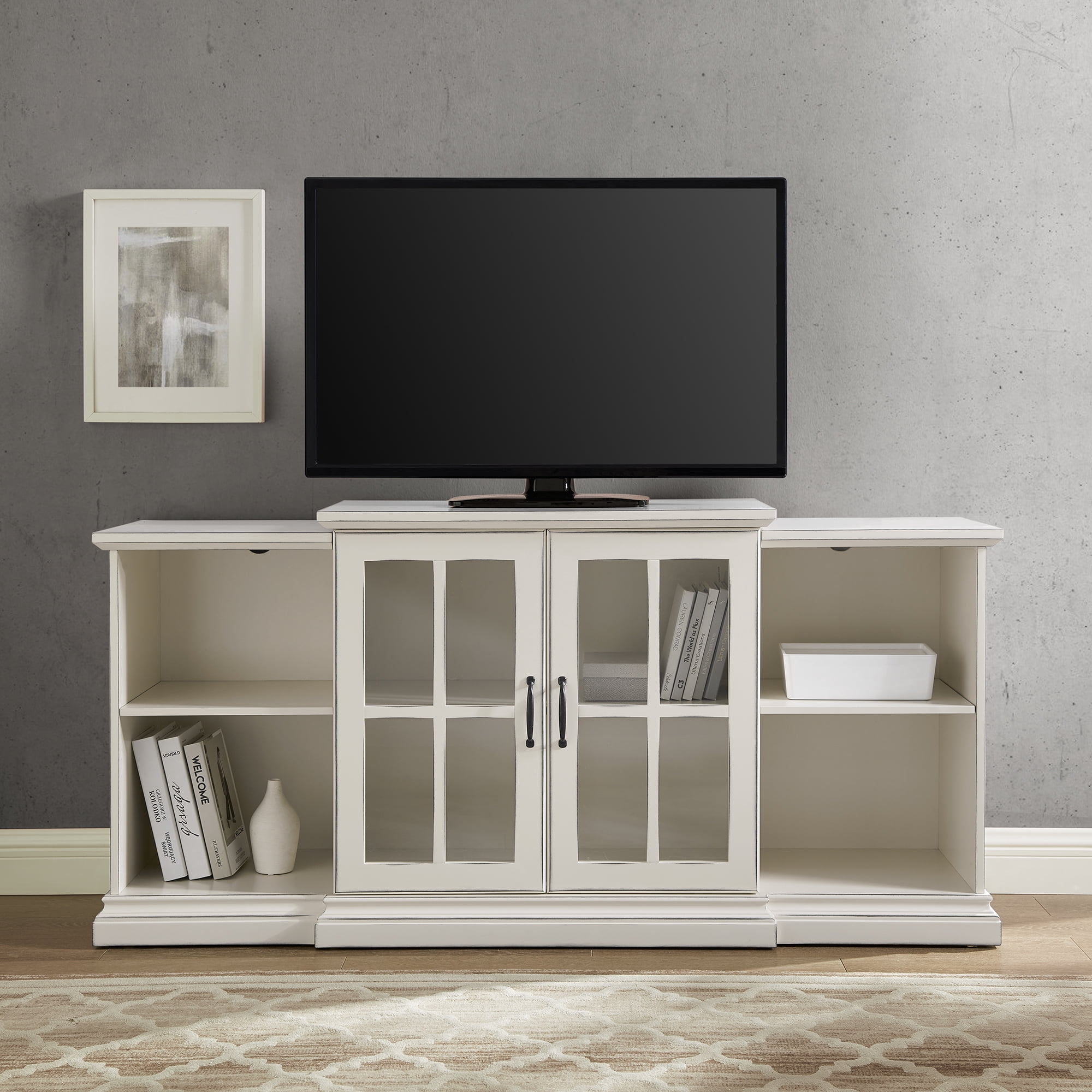 Manor Park Classic Tiered TV Stand for TVs up to 65", Antique White