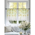 thumbnail image 3 of Sunflower Sheer Curtains 54 Inch Length 2 Panels Set, Spring Floral Summer Botanical Weeping Voile Window Treatment Rod Pocket Short Kitchen Curtains Drapes for Bedroom 52"x54"x2, 3 of 7