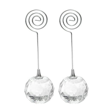 2pcs Place Holder Crystal Base Picture Stand Note Clip Wedding Party Favor