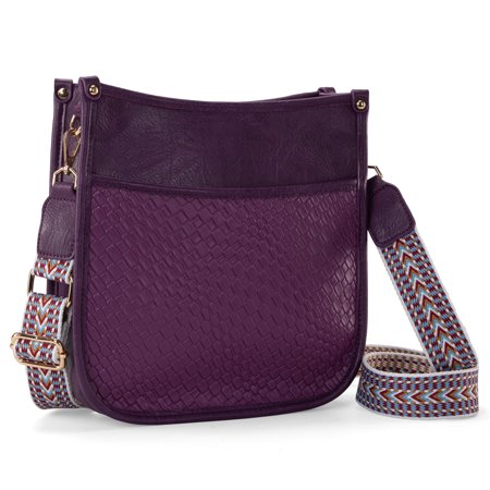 Montana West Crossbody Bags for Women Woven Vegan Leather Hobo Purses Shoulder Handbags with Guitar Strap