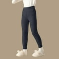 thumbnail image 6 of dazeni Girls Fleece Lined Leggings Thermal Full Length Pants Winter Warm Stretchy Athletic Leggings Base Layer Underwear for Cold Weather/Skiing Navy 12 Years, 6 of 6