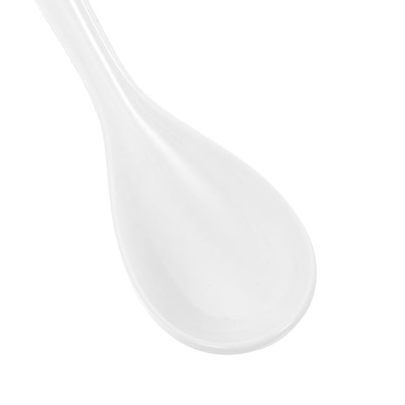 LOLIPPYY White Plastic Soup Spoons Set for Asian Cuisine HeatResistant Utility Spoons for Home Use 4pcs