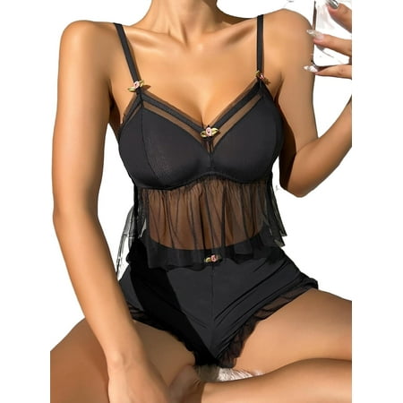 

Women s Pajama Sets Black Cute Plain Spaghetti Strap Short Sets Sleeveless