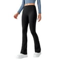 thumbnail image 1 of Pantalones deportivos de yoga: leggings acampanados de cintura alta, nailon y spandex, ropa deportiva elegante, cómodos y elásticos., 1 of 8