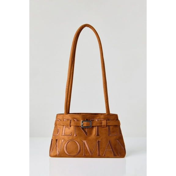 Gentlewoman® Women Faux Suede Ballerina Bag, Brown