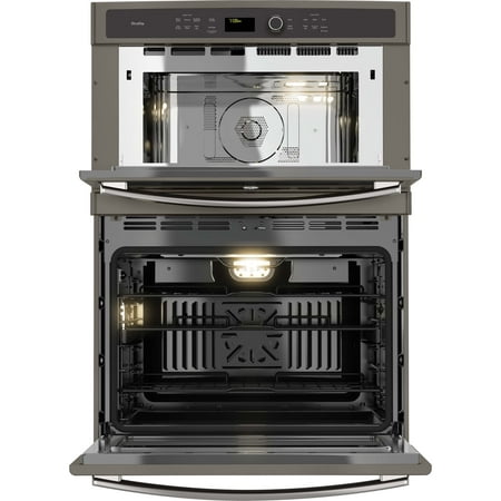 GE Profile - 30" Built-In Double Electric Convection Wall Oven with Built-In Microwave - Slate