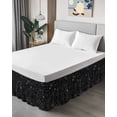 thumbnail image 4 of Black Star Sky Wrap Around Bed Skirts for Queen Bed 16" Drop,Bed Skirt with Adjustable Elastic Belt Dust Ruffle Bed Valance for Bedroom Hotel Modern Country Simple Abstract Pattern Bed Frame Cover, 4 of 7