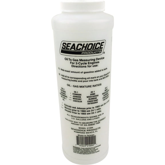 Seachoice 2-Cycle Engine, Oil to Gas Measuring Container, 32 Oz., Wide Mouth Bottle