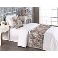 thumbnail image 2 of Roses Bed Runner Set, Exotic Garden of Blossoming Wild Flowers Botanical Watercolor Ornament, Decorative Bedding Scarf & a Pillow Sham for Hotels Homes, Twin, Sage Green Pink and Blush, by Ambesonne, 2 of 3