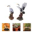 thumbnail image 6 of WEUVEB 2PCS Garden Ornament Crane Statues For Yard Resin Multi For Bird Lovers, 6 of 8