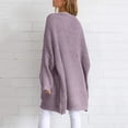 thumbnail image 4 of Abcnature Womens Patchwork Cardigan Long Sleeve Open Front Knit Sweaters Coat Pockets Purple XL, 4 of 5