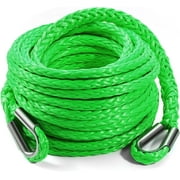 Winch Rope Extension, 3/8'' x 50ft Synthetic Winch Extension Rope, 26,500 Lbs Winch Extension Line for Off Road Vehicle ATV UTV SUV Jeep(Green)