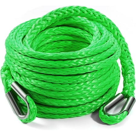 Winch Rope Extension, 3/8'' x 50ft Synthetic Winch Extension Rope, 26,500 Lbs Winch Extension Line for Off Road Vehicle ATV UTV SUV Jeep(Green)
