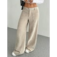 thumbnail image 6 of Deago Corduroy Pants for Women Casual Mid Waist Wide Leg Pants Loose Comfy Trousers with Pockets (Khaki, S), 6 of 9