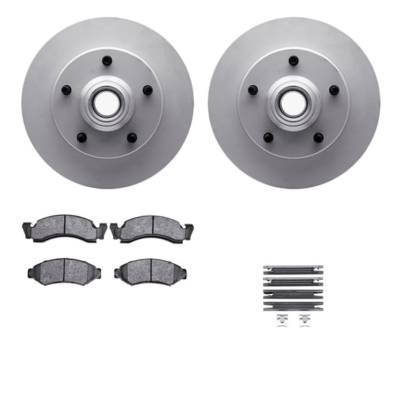Dynamic Friction Company Front Geospec Brake Rotors with Ultimate Duty Performance Brake Pads includes Hardware 4412-54003