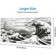 thumbnail image 3 of Japanese Wave Black and White Gaming Mouse Pad XL, Large Non Slip Rubber Mousepad, Stitched Edges Mouse Pads, Long Extended Mice Pad,31.5'''' X 11.8'''', 3 of 6