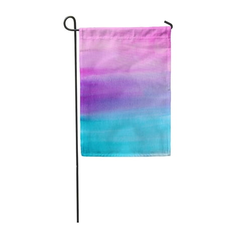 SIDONKU Blue Ombre Abstract Watercolor Hand Pink Gradient Stain Watercolour Artistic Blur Garden Flag Decorative Flag House Banner 12x18 inch