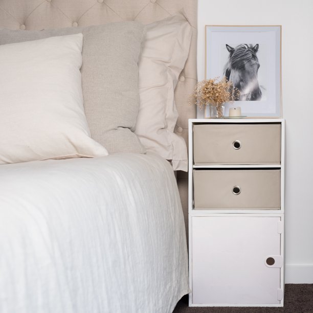 Icube 2 Drawer Nightstand White Walmart Com Walmart Com